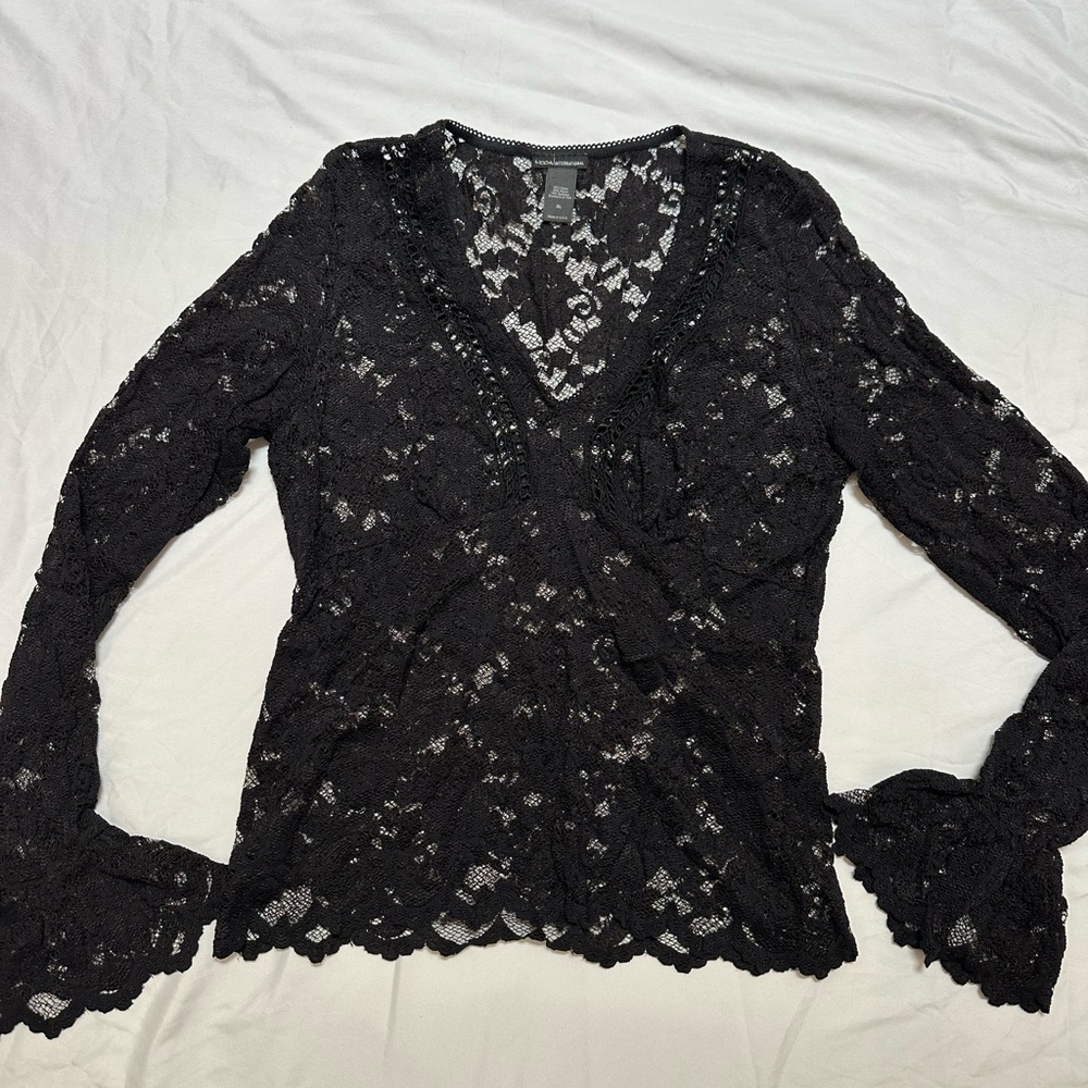 Black Lace Long Sleeve with Bell Sleeves